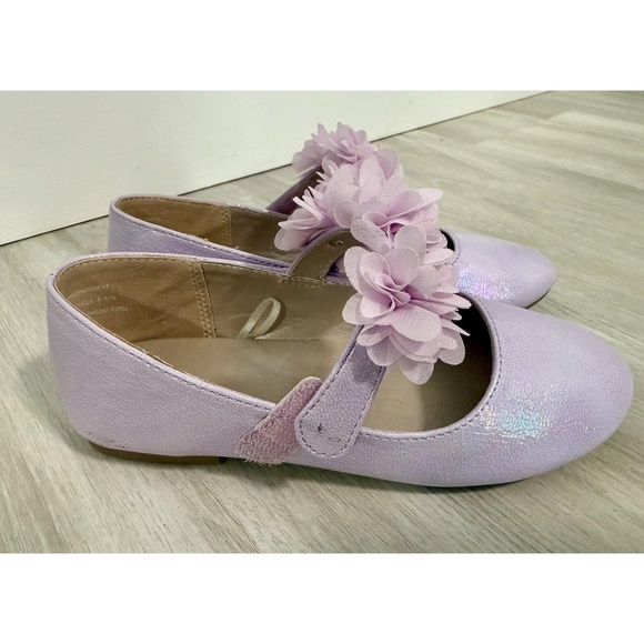Gymboree Girls Floral Ballet Flats Lavender Fields flowers kids Purple sz 12 - Picture 4 of 7